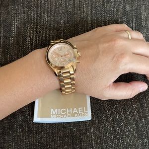 Rose Gold-Tone Metal Clasp MICHAEL Michael Kors Analog Watch w/Date (& Booklet)